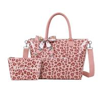 Valentoria PVC Tote Bag Women's Polka Dot Hobo Handbag 14L Waterproof Plastic Tote Purse for Work, Beach, Shopping, D-leopard-pink, Beach Causal