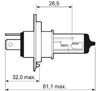 VALEO ESSENTIAL 032007 Bulb, long-range headlamp H4 12V 60/55W 3200K Halogen