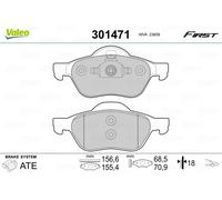 Brake pads Front Axle 301471 VALEO for RENAULT VEL SATIS LAGUNA II ESPACE Mk IV
