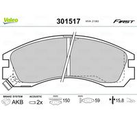 Brake pads Front Axle 301517 VALEO for MITSUBISHI OUTLANDER II GALANT Mk IV L200