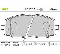 VALEO - Brake pads First - 301707 - Set of 4 pads - Front axle - Fully equipped with mounted accessories