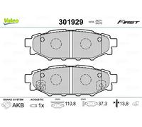 VALEO 301929 Brake Pad Set, disc brake for SUBARU,TOYOTA