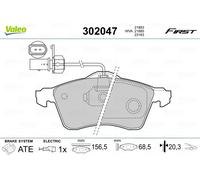 Brake pads Front Axle 302047 VALEO for VW TRANSPORTER / CARAVELLE Mk IV Bus