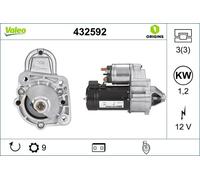 Valeo 432592 Starter 12V Voltage 9 Teeth Clockwise Rotation For Maserati Biturbo
