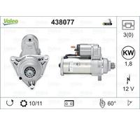 Starter motor Anticlockwise rotation 438077 VALEO for VW TRANSPORTER Mk IV Van
