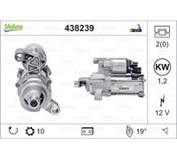 VALEO 438239 Starter Power: 1,4 kW Stop & Start: NO Number of teeth: 10 teeth Voltage: 12 V Rotation direction: CLOCKWISE