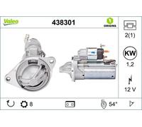 Starter motor Clockwise rotation 438301 VALEO for FORD FOCUS III ECOSPORT B-MAX