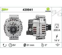 Valeo Alternator 439941-200 Amp - 6 Grooves - 14 V
