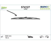 Valeo Wiper Blade 574127 - Rear 400mm - Fits Renault Clio 90-98 (Clio I/Lutecia I Hatchback/Van)