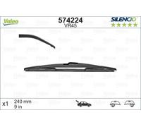 VALEO Silencio Wiper - VR45 - All-Seasons Durable, Resistant, Perfect Fit Conventional Wiper Blade 240mm - Rear - 1 Wiper Blade - 574224