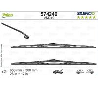 Valeo 574249 Silencio VM219 Front Windscreen Wiper Blade Set 650mm 280mm 26" 11"