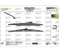 Valeo 574253 Silencio VM208 Front Windscreen Wiper Blade Set 550mm 525mm 22" 21"