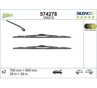 Valeo 574278 Silencio VM215 Front Windscreen Wiper Blade Set 700mm 650mm 28" 26"
