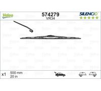 Valeo 574279 Silencio VR34 Rear Window Windscreen Wiper Blade x1 500mm 20"