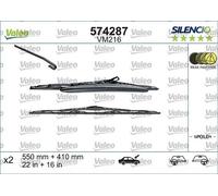 Valeo 574287 Silencio VM216 Front Windscreen Wiper Blade Set 550mm 400mm 22" 16"