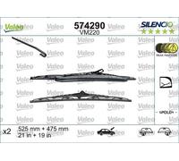 Valeo 574290 Silencio VM220 Front Windscreen Wiper Blade Set 525mm 475mm 21" 19"