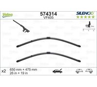 Valeo 574314 Silencio VF405 Front Wiper Blade Set Spoiler 650mm 475mm 26" 19"
