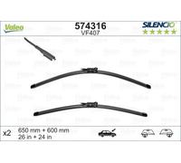 Valeo 574316 Silencio VF407 Front Wiper Blade Set Spoiler 650mm 600mm 26" 24"