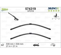 Valeo 574319 Silencio VF319 Front Wiper Blade Set Flat Spoiler 530mm 21" RHD