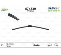VALEO Silencio Wiper - VR251 - High Performance, Superior 360 Degrees Visibility, Easy Installation Original Flat Blade 450mm - Rear - 1 Wiper Blade - 574330