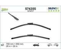 VALEO Silencio Wiper - VF417 - Kit of High Performance, Superior Road Visibility, Easy Installation Original Flat Blades 700mm/650mm - Front - Set of 2 Wiper Blades - 574355