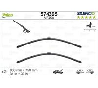 VALEO Silencio Wiper - VF450 - Kit of High Performance, Superior Road Visibility, Easy Installation Original Flat Blades 800mm/750mm - Front - Set of 2 Wiper Blades - 574395