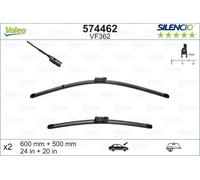 VALEO Silencio Wiper - VF362 - Kit of High Performance, Superior Road Visibility, Easy Installation Original Flat Blades 600mm/500mm - Front - Set of 2 Wiper Blades - 574462