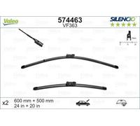 Valeo 574463 Silencio VF363 Front Wiper Blade Set Spoiler 600mm 500mm 24" 20"