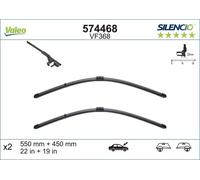 VALEO Silencio Wiper - VF368 - Kit of High Performance, Superior Road Visibility, Easy Installation Original Flat Blades 550mm/450mm - Front - Set of 2 Wiper Blades - 574468