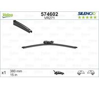 VALEO Silencio Wiper - VR271 - High Performance, Superior 360 Degrees Visibility, Easy Installation Original Flat Blade 380mm - Rear - 1 Wiper Blade - 574602