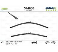 Valeo 574636 Silencio VF436 Front Wiper Blade Set Spoiler 580mm 530mm 23" 21"