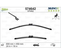 Valeo 574642 Silencio VF442 Front Wiper Blade Set Spoiler 600mm 450mm 24" 18"