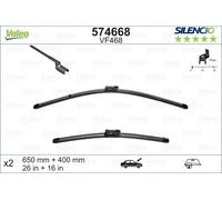 VALEO Silencio Wiper - VF468 - Kit of High Performance, Superior Road Visibility, Easy Installation Original Flat Blades 650mm/400mm - Front - Set of 2 Wiper Blades - 574668