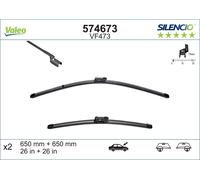 Valeo 574673 Silencio VF473 Front Wiper Blade Set Flat Spoiler 650mm 26" RHD LHD