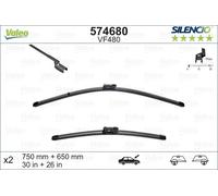 Valeo 574680 Silencio VF480 Front Wiper Blade Set Spoiler 750mm 650mm 30" 26"