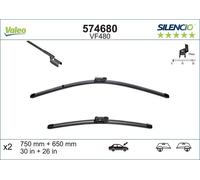 Valeo 574680 Silencio VF480 Front Wiper Blade Set Spoiler 750mm 650mm 30" 26"
