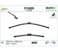 Valeo 574680 Silencio VF480 Front Wiper Blade Set Spoiler 750mm 650mm 30" 26"