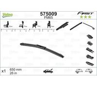 VALEO First Wiper - FM65 Unleash Clear Vision and Performance with the Flat Wiper Blade for Every Drive 650mm - Front - 1 Wiper Blade - 575009