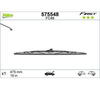 575548 First Wiper Blade Single 19" 19 Inch 475mm Window Windscreen By Valeo