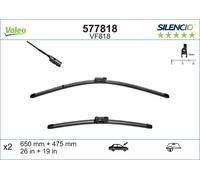 VALEO Silencio Wiper - VF818 - Kit of High Performance, Superior Road Visibility, Easy Installation Original Flat Blades 650mm/475mm - Front - Set of 2 Wiper Blades - 577818