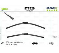 Valeo Silencio Kit of 2 Wiper Blades VF829 - Front - 600 mm / 450 mm | Flat Blades, Original Equipment Replacement, 577829