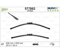 Valeo 577862 Silencio VF862 Front Wiper Blade Set Flat Spoiler 630mm 25" RHD