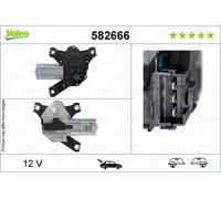 Valeo 582666 Rear Window Windscreen Wiper Motor 12V Replacement Spare LHD RHD