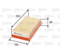 Valeo Air Filter 585144 - Panel Type - Fits Peugeot and Citroën