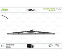 VALEO 628500 Wiper Blade for ,BEDFORD,CITROËN,DAF,EBRO,ERF,FIAT,FORD,FORD AUSTRA