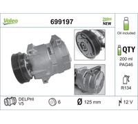 Valeo Air Conditioning Compressor 699197 - R134a PAG 46 - for Renault Megane I/Scenic I MPV