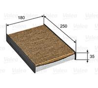 Valeo Cabin Air Filter 701032 - Activated Carbon with Polyphenol - for Nissan, Renault