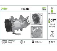 VALEO 813189 Compressor, air conditioning for CITRO?N,CITRO?N (DF-PSA),PEUGEOT,P