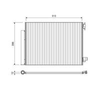 Valeo 814373 Air Con Conditioning AC Condenser Aluminium 513mm 396mm 12mm