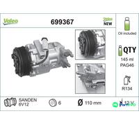 VALEO AIR CONDITIONING COMPRESSOR 699367 FOR OPEL SUZUKI VAUXHALL